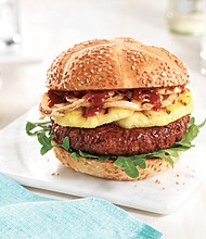 Burger with Grilled Pineapple and Honey Garlic Barbecue Sauce