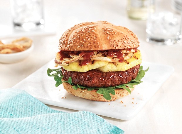 Burger with Grilled Pineapple and Honey Garlic Barbecue Sauce