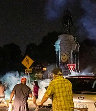 After declaring an unlawful assembly last Friday, State Police release tear gas on the crowd of peaceful protesters and bystanders at the Lee statue. The state began shutting down the area around the statue from sunset to sunrise under an order last week from Gov. Ralph S. Northam.