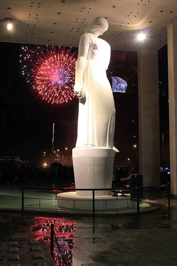 RVA Fireworks seen from Virginia War Memorial Shrine of Memory