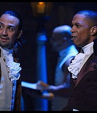 Lin-Manuel Miranda and Leslie Odom, Jr. star in 'Hamilton.'/Credit:	Disney+