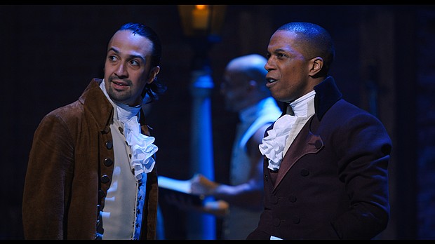 Lin-Manuel Miranda and Leslie Odom, Jr. star in 'Hamilton.'/Credit:	Disney+