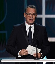 Tom Hanks is urging people to do their part in preventing the coronavirus from spreading even further./Credit:	Kevork Djansezian/Getty Images