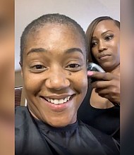 Haddish said she shaved off all her hair because she wanted to see her scalp for the first time/Credit:	from Instagram/Tiffany Haddish