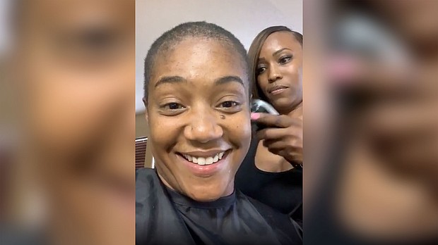 Haddish said she shaved off all her hair because she wanted to see her scalp for the first time/Credit:	from Instagram/Tiffany Haddish