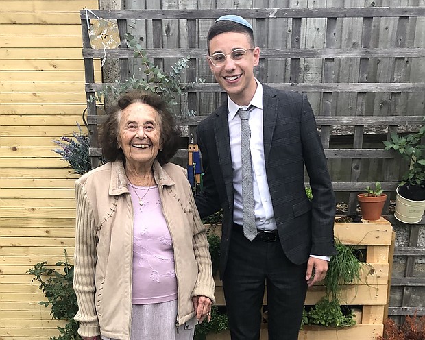 Lily Ebert and her great-grandson Dov Forman have identified the soldier who gave her hope 75 years earlier./Credit:	Courtesy Dov Forman