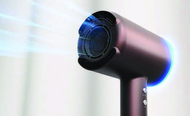 The MODA ONE™ hair dryer uses smart sensors to detect hair moisture and automatically adjusts heat and air speed.