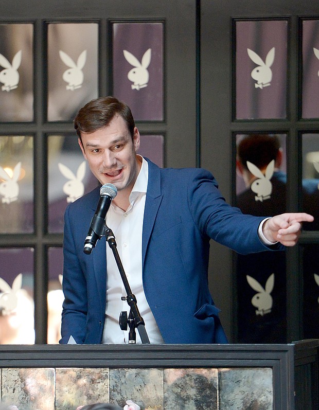 Cooper Hefner speaks onstage at Playboy's 2018 Playmate of the Year Celebration at Beauty & Essex on May 4, 2018, in Los Angeles, California.
Credit:	Charley Gallay/Getty Images for Playboy