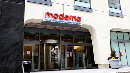 A Covid-19 vaccine developed by the biotechnology company Moderna has been found to induce immune responses in all of the volunteers who received it in a Phase 1 study. The image shows Moderna headquarters on May 08, 2020 in Cambridge, Massachusetts.