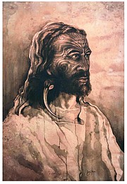 “Māori Jesus” is artist Sofia Minson’s depiction of the Messiah as tangata whenua (indigenous Māori) with full-face moko (traditional tattoo).