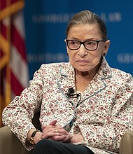 Justice Ruth Bader Ginsburg has been discharged from the hospital after being treated for a possible infection in her latest health scare./Credit:	Manuel Balce Ceneta/AP/FILE