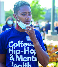 Coffee, Hip Hop & Mental Health celebrated its one-year anniversary by donating care packages, with food and resources on mental health to residents on the South Side of Chicago. Photo courtesy of Coffee Hip Hop & Mental Health