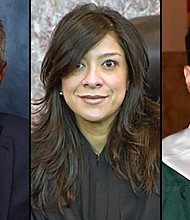 Mark Anderl, left, Esther Salas and Daniel Anderl. Daniel, 20, wanted to go into law just like his parents./Credit:	Anderl and Oakley, P.C./Rutgers University/Saint Joseph High School