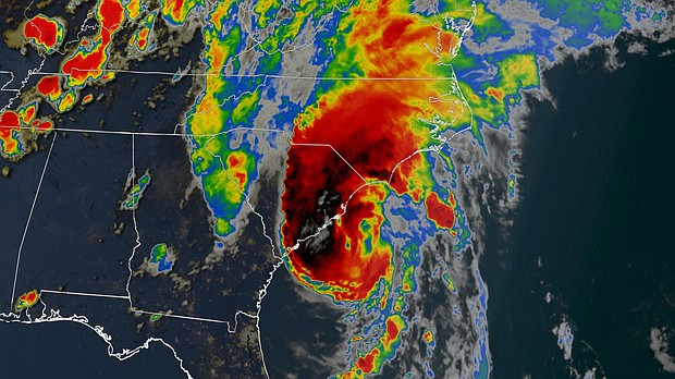 Isaias reached sustained winds of 85 mph and became a Category 1 hurricane before reaching land around 11:10 p.m. ET near Ocean Isle Beach, North Carolina, according to the National Hurricane Center on Aug. 3, 2020./Credit:	CNN