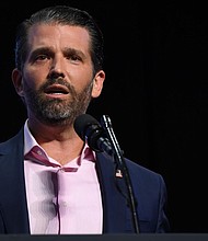Donald Trump Jr. speaks during a Students for Trump event at the Dream City Church in Phoenix, Arizona, June 23, 2020./Credit:	Saul Loeb/AFP/Getty Images