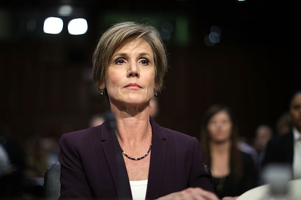 Former acting US Attorney General Sally Yates testifies in 2017 before the Senate Judiciary Committee's Subcommittee on Crime and Terrorism on Capitol Hill in Washington, DC.
Credit:	Chip Somodevilla/Getty Images