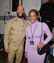 Common and Tiffany Haddish went on a virtual date to promote the dating app Bumble./Credit:	Lester Cohen/Getty Images for The Recording Academy