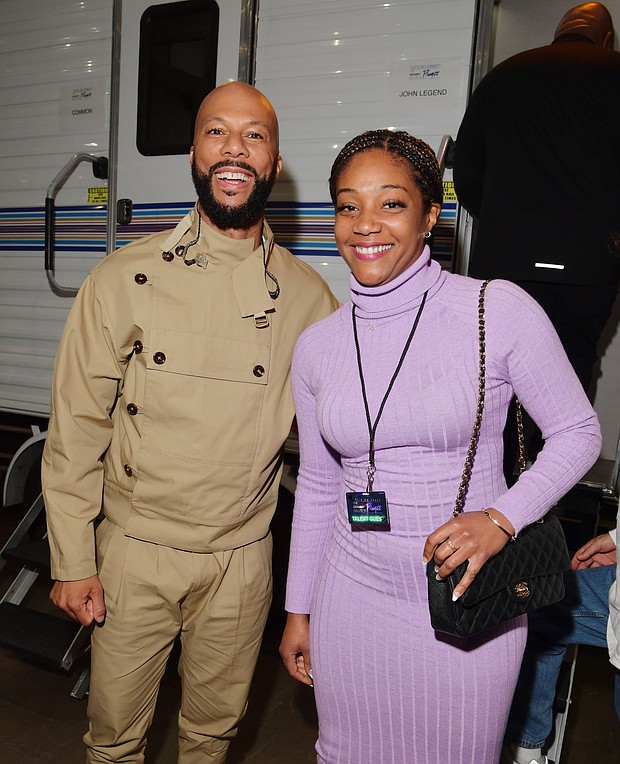 Common and Tiffany Haddish went on a virtual date to promote the dating app Bumble./Credit:	Lester Cohen/Getty Images for The Recording Academy