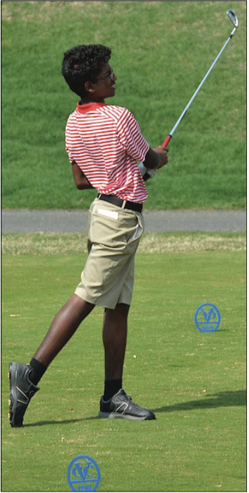 Vijay “J.J.” Powell got his golfing start watch- ing Tiger Woods’ PGA tour videos at home.
