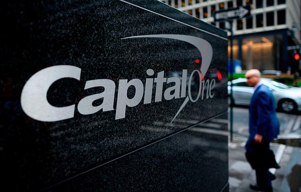 The US government and Federal Reserve took action against Capital One in response to the bank's massive 2019 data breach./Credit:	Johannes Eisele/AFP/Getty Images