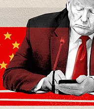 Researchers at the Institute for Strategic Dialogue (ISD), a London-based think tank, say they have found pro-Chinese Communist Party (CCP) accounts spamming the replies of the President and other US officials about Covid-19 on Twitter./Credit:	Photo-Illustration: CNN/Gettyy Images