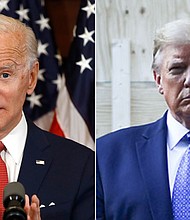 A bug in Instagram's algorithm systemically shielded Donald Trump from negative hashtags without doing the same for rival Joe Biden, the company confirmed./Credit:	AP, Getty