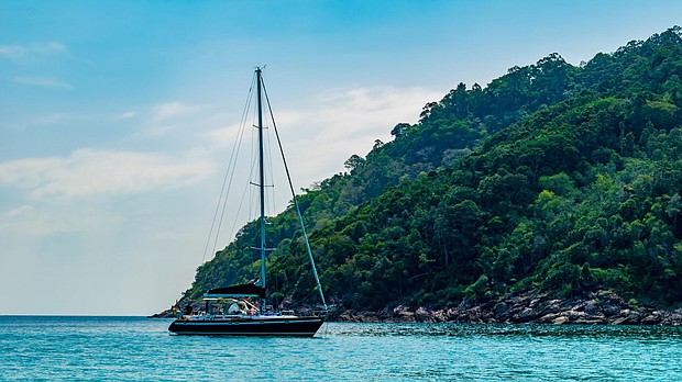 A sailing yacht at sea in Redang Island, Malaysia, in 2019./Credit:	Shutterstock