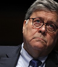 The head of a national Black policing group confronted Attorney General William Barr over his denial of the existence of systemic racism in law enforcement on Monday at a meeting at the Justice Department./Credit:	Chip Somodevilla/Getty Images
