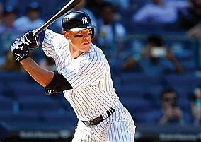 Aaron Judge's first at-bat was a mammoth back-to-back 446-foot