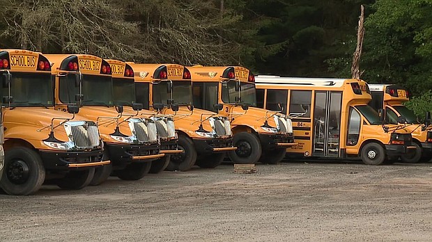 The buses are still big and yellow at Pocono Transportation in Covington Township, but the rides this year will be unlike any others./Credit:	WNEP