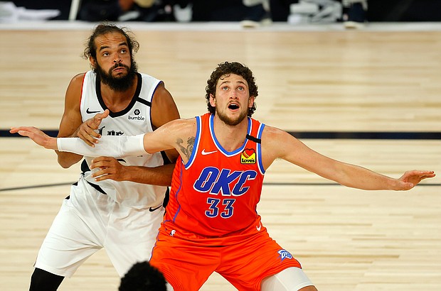 An offseason trade between Houston and Oklahoma City adds more drama to this series./Credit:	Mike Ehrmann/Pool/AP