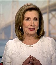 House Speaker Nancy Pelosi delivered a speech on Wednesday at the 2020 Democratic National Convention.
Credit: Pool