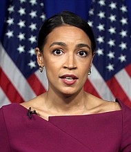 Rep. Alexandria Ocasio-Cortez accused NBC News of publishing a "blatantly misleading tweet" about her role at the Democratic National Convention./Credit: POOL