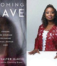 “Becoming Brave — Finding the Courage to Pursue Racial Justice Now” cover and author Brenda Salter McNeil.