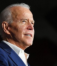 Democratic presidential candidate Joe Biden speaks during a rally at Tougaloo College in Tougaloo, Mississippi on March 8, 2020./Credit: Mandel Ngan/AFP/Getty