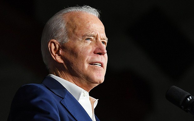 Democratic presidential candidate Joe Biden speaks during a rally at Tougaloo College in Tougaloo, Mississippi on March 8, 2020./Credit:	Mandel Ngan/AFP/Getty