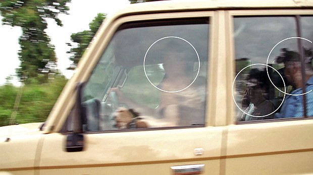 CNN spotted a car tracking the team's movements. Upon approaching the vehicle, most of its passengers tried to hide their faces.
Credit:	CNN