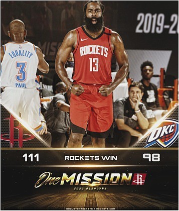 The Houston Rockets took a commanding 2-0 lead on the Oklahoma City Thunder in the first round of the 2020 …