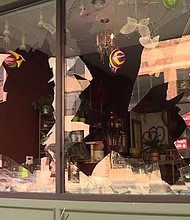 Some businesses in downtown Kenosha have been damaged following the unrest after a man was shot by Kenosha police./Credit:	WDJT