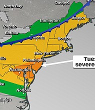 Over 70 million people are under the threat for severe weather across the Northeast and Mid-Atlantic
Credit:	CNN Weather