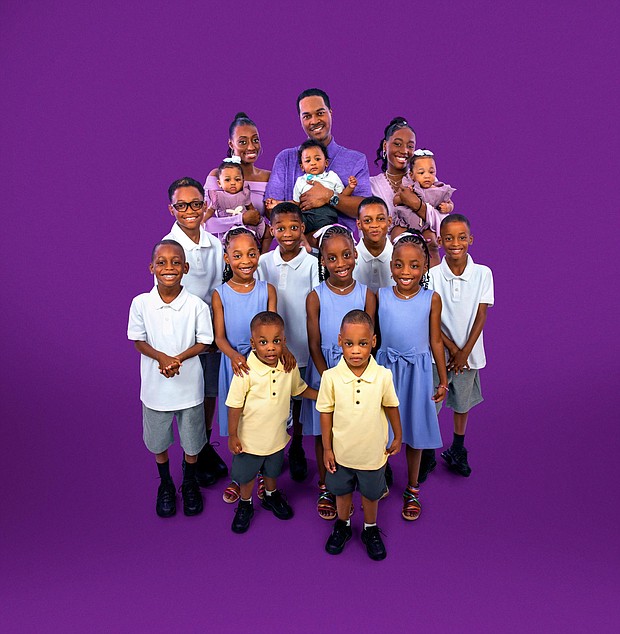 The Derrico family, as seen on TLC's "Doubling Down with the Derricos."/Credit: Joe Buglewicz/Getty Images