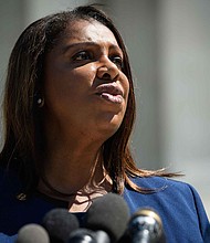 New York Attorney General Letitia James, in this undated file photo.
Credit:	MANDEL NGAN/AFP/Getty Images