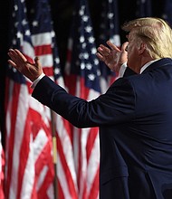 President Donald Trump pledged to create 10 million jobs in less than a year./Credit:	Saul Loeb/AFP/Getty Images