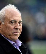 Jeffrey Lurie on the sidelines against the Seattle Seahawks at CenturyLink Field./Credit:	Steve Dykes/Getty Images North America/Getty Images