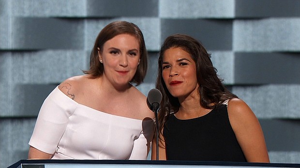 Famous millennials: Lena Dunham and America Ferrera/Credit:	Pool