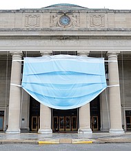 A giant symbol of the times now adorns the facade of the Science Museum of Virginia as it prepares to reopen to the public 9:30 a.m. Saturday, Sept. 5. The museum, at 2500 W. Broad St. near Downtown, has been closed to visitors for months because of the pandemic. The giant mask is a reminder that visitors will need to wear one to get in. The museum is one of many cultural spaces that are putting new requirements in place in moving from virtual events to actually welcoming visitors. In addition to the mask requirement, the museum will have visitors buy timed admission tickets in advance. It also will limit the number of people entering during operating hours. The museum currently is hosting the state Senate during the General Assembly’s special session.