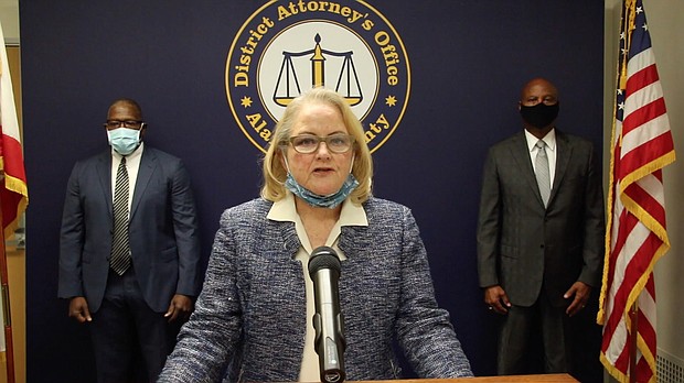 Alameda County District Attorney Nancy O'Malley announces the charge of an officer for the fatal shooting of a black man./Credit:	Alameda County District Attorney