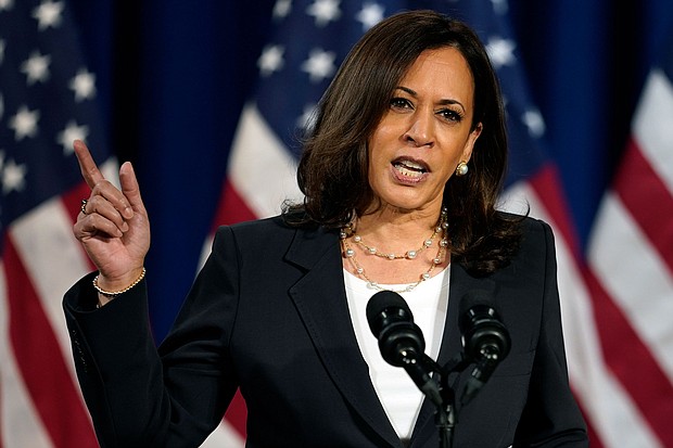 Democratic vice presidential nominee Kamala Harris strongly rebuked President Donald Trump and Attorney General William Barr for denying there's systemic racism in the US justice system.
Credit:	Carolyn Kaster/AP