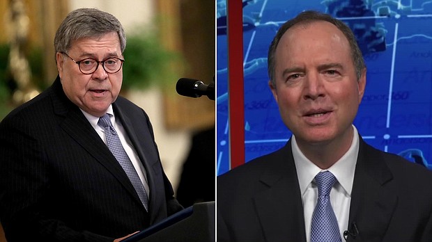 House Intelligence Chairman Adam Schiff on Sunday accused Attorney General William Barr of lying about intelligence related to foreign interference in the upcoming presidential election.
Credit:	Getty/CNN