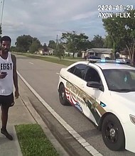 Joseph Griffin was handcuffed and detained last month when police said he matched the description of a suspect in a nearby burglary./Credit:	Volusia County Sheriff's Office